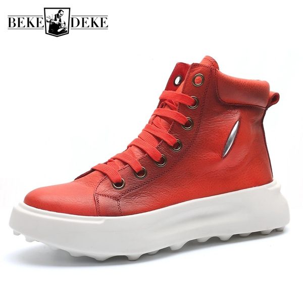 fashion mens thick platform high shoes casual lace up sneakers joggers genuine leather ankle boots motorcycle safety shoes, Black
fashion mens thick platform high shoes casual lace up sneakers joggers genuine leather ankle boots motorcycle safety shoes, Black