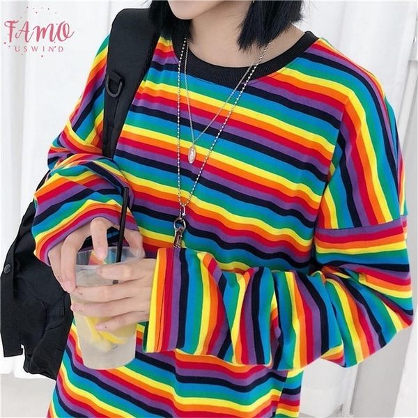 punk style summer causal cotton t shirt women striped t shirt rainbow shirt female harajuku loose shirts plus size, White
punk style summer causal cotton t shirt women striped t shirt rainbow shirt female harajuku loose shirts plus size, White
