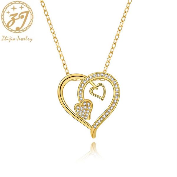 zhijia golden copper alloy crystal rhinestone heart shape pendant necklace for women couple valentine's gift, Silver
zhijia golden copper alloy crystal rhinestone heart shape pendant necklace for women couple valentine's gift, Silver