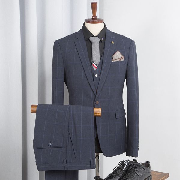 art examination dress suit academic temperament check single breasted suit bridegroom wedding dress formal fashion, White;black
art examination dress suit academic temperament check single breasted suit bridegroom wedding dress formal fashion, White;black