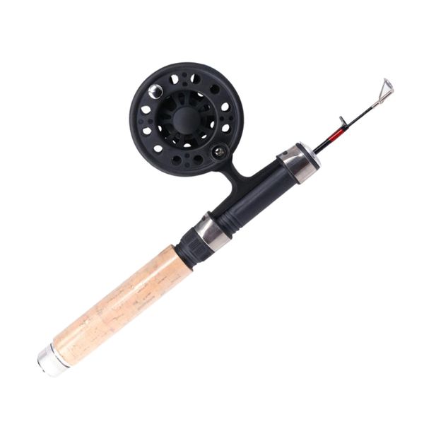 1 set telescopic winter high foot ice fishing rod and reel combo kit