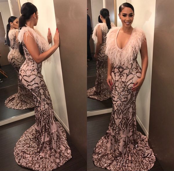 black girls champagne mermaid prom dresses feather sweep train formal wear sequined african prom dress evening gowns vestidos de fiesta
black girls champagne mermaid prom dresses feather sweep train formal wear sequined african prom dress evening gowns vestidos de fiesta