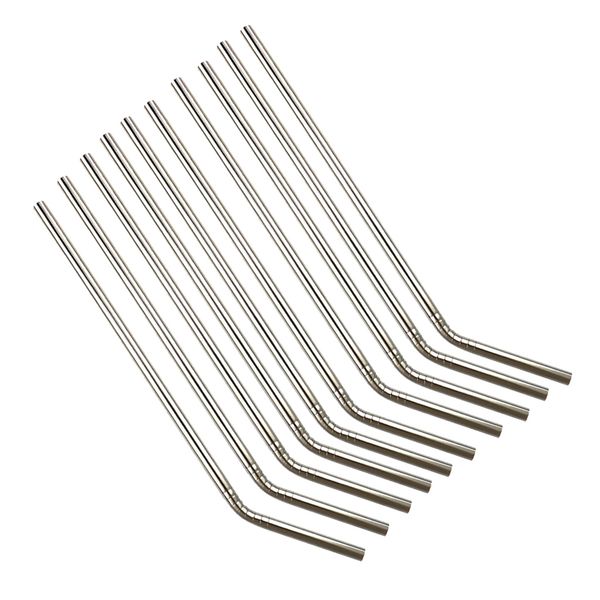 10 pieces reusable metal 304 stainless steel drinking straws curved for cups - washable - easy to clean
10 pieces reusable metal 304 stainless steel drinking straws curved for cups - washable - easy to clean