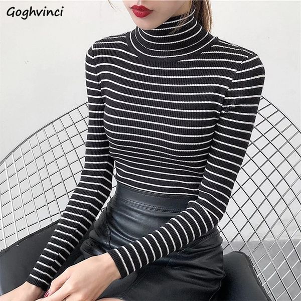 pullovers women turtleneck striped korean style elegant slim leisure knitted clothes womens long sleeve female all-match, White;black
pullovers women turtleneck striped korean style elegant slim leisure knitted clothes womens long sleeve female all-match, White;black