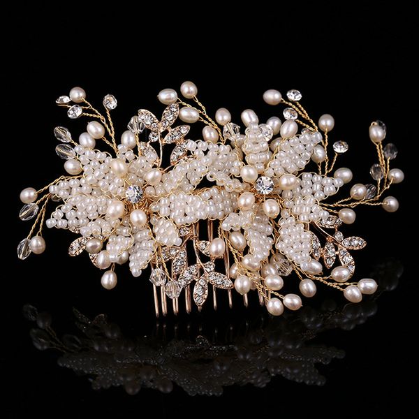 beads flower crystal pearl hair comb hair jewelry for wedding bride leaf rhinestone head piece hair accessories for women, Golden;white
beads flower crystal pearl hair comb hair jewelry for wedding bride leaf rhinestone head piece hair accessories for women, Golden;white
