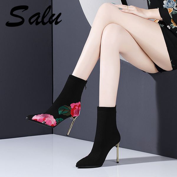 salu fashion new women thin high heels night club party shoes woman pointed toe zipper autumn winter basic ankle boots, Black
salu fashion new women thin high heels night club party shoes woman pointed toe zipper autumn winter basic ankle boots, Black