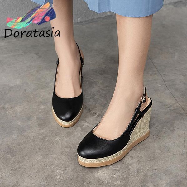 doratasia girl elegant round toe sandals fashion design platform sandals women summer high wedges shoes woman, Black
doratasia girl elegant round toe sandals fashion design platform sandals women summer high wedges shoes woman, Black