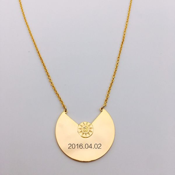 fyn23 personalized gold exaggerated necklace copper customization engraved necklace 18 inch chain, Silver
fyn23 personalized gold exaggerated necklace copper customization engraved necklace 18 inch chain, Silver