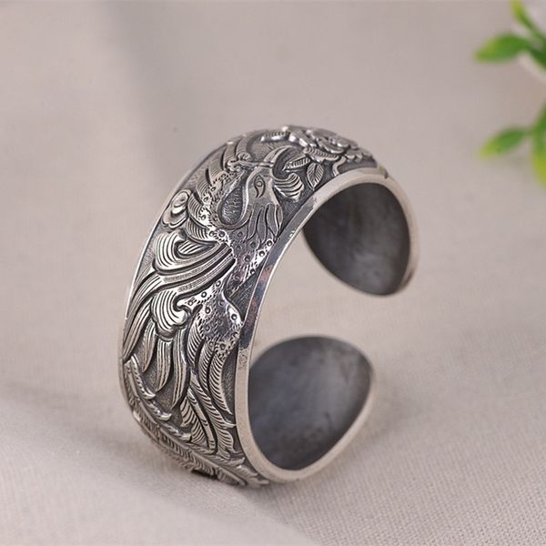 102g s925 thai silver fashion jewelry bracelets for women 28mm vintage sterling silver chain fist bangles, Black
102g s925 thai silver fashion jewelry bracelets for women 28mm vintage sterling silver chain fist bangles, Black