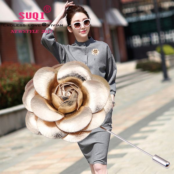 charm classic gold rose sliver camellia pu leather flower women pin brooch suit sweater shirt brooches, Gray
charm classic gold rose sliver camellia pu leather flower women pin brooch suit sweater shirt brooches, Gray