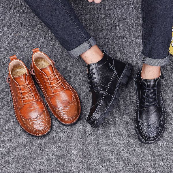 2020 новый натуральная кожа mens boots приграничное большой размер mens high-top повседневная обувь инструмент британской моды корейский сти, Black
2020 новый натуральная кожа mens boots приграничное большой размер mens high-top повседневная обувь инструмент британской моды корейский сти, Black