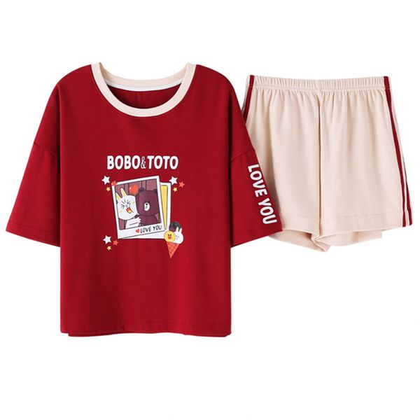 cute print women cotton pajama set korean loose summer 2019 short sleeve casual elastic waist sleepwear lounge pyjamas s93205, Blue;gray
cute print women cotton pajama set korean loose summer 2019 short sleeve casual elastic waist sleepwear lounge pyjamas s93205, Blue;gray