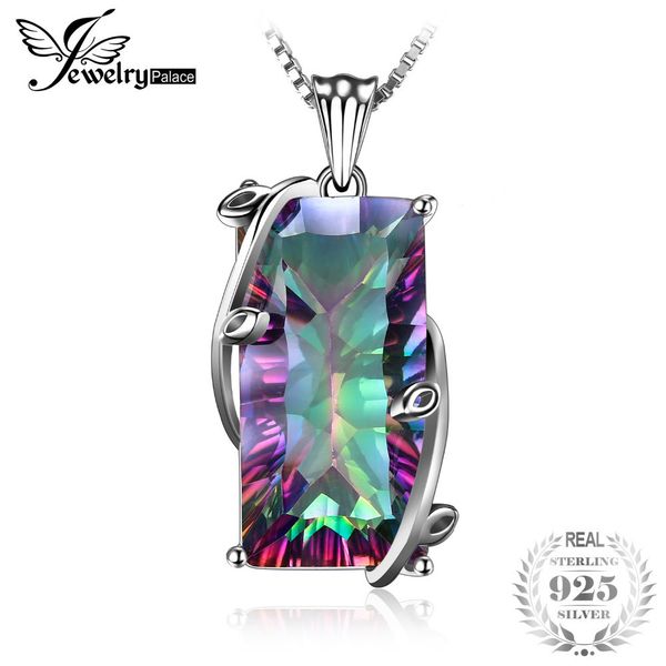 

huge vintage fashion genuine natural fire rainbow mystic z necklaces pendant solid 925 sterling silver not include a chain y19051602