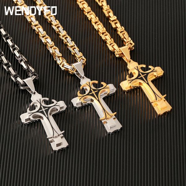 new fashion stainless steel cross necklaces pendant byzantine for men chain gold silver color hip hop necklace male jewelry gift
new fashion stainless steel cross necklaces pendant byzantine for men chain gold silver color hip hop necklace male jewelry gift