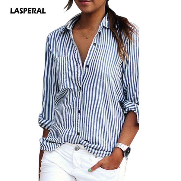 lasperal 2019 long sleeve striped women shirts turn-down collar blousa femme spring autumn casual tee streetwear shirt, White
lasperal 2019 long sleeve striped women shirts turn-down collar blousa femme spring autumn casual tee streetwear shirt, White