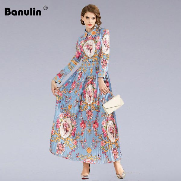 banulin 2020 spring runway pleated maxi dress women's long sleeve charming pink floral printted holiday beach long dress, Black;gray
banulin 2020 spring runway pleated maxi dress women's long sleeve charming pink floral printted holiday beach long dress, Black;gray