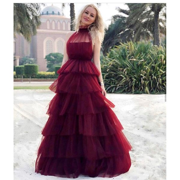 burgundy tiered a line prom dresses new floor length tull zipper sleeveless high neck formal evening dress party gowns, White;black
burgundy tiered a line prom dresses new floor length tull zipper sleeveless high neck formal evening dress party gowns, White;black