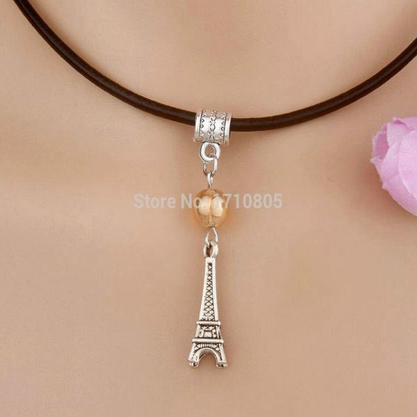 10pcs alloy ancient silver tower multicolor glass bead charm pendant leather rope necklace women jewelry valentine's day present
10pcs alloy ancient silver tower multicolor glass bead charm pendant leather rope necklace women jewelry valentine's day present
