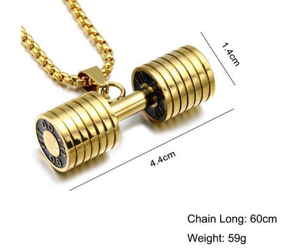 titanium steel gold dumbbell pendant necklace, popular jewelry in europe and america, simple fashion, attractive personality, high-quality f, Silver
titanium steel gold dumbbell pendant necklace, popular jewelry in europe and america, simple fashion, attractive personality, high-quality f, Silver