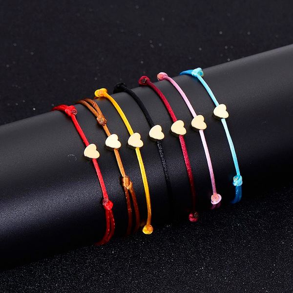 gold color heart bracelet silver handmade jewelry multicolor rope adjustable string lucky bracelet for women children k2619, Black
gold color heart bracelet silver handmade jewelry multicolor rope adjustable string lucky bracelet for women children k2619, Black