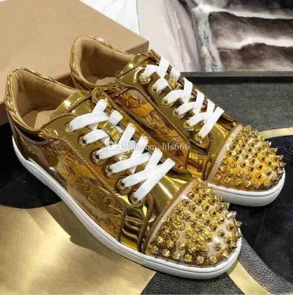 low red sole stuff shoes men's sneakers gold wrinkled skin spikes red bottom shoes flats,lovers party casual shoes, Black
low red sole stuff shoes men's sneakers gold wrinkled skin spikes red bottom shoes flats,lovers party casual shoes, Black