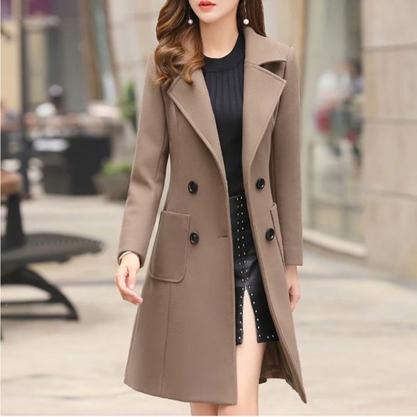 long slim blend outerwear 2019 women overcoat wool coat autumn winter jacket clothes, Black
long slim blend outerwear 2019 women overcoat wool coat autumn winter jacket clothes, Black
