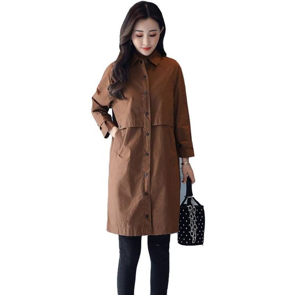 women's trench coat medium long 2020 new spring autumn slim fashion casual collar single-breasted windbreaker wild outerwear, Tan;black
women's trench coat medium long 2020 new spring autumn slim fashion casual collar single-breasted windbreaker wild outerwear, Tan;black