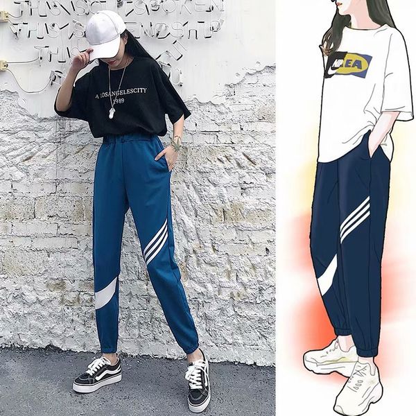 women's pants & capris women sweatpants high waist black harem streetwear loose casual joggers trousers sport, Black;white
women's pants & capris women sweatpants high waist black harem streetwear loose casual joggers trousers sport, Black;white