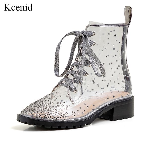 kcenid 2020 new diamond pvc transparent women booties lace-up low heel women ankel boots fashion round toe waterproof lady shoes, Black
kcenid 2020 new diamond pvc transparent women booties lace-up low heel women ankel boots fashion round toe waterproof lady shoes, Black
