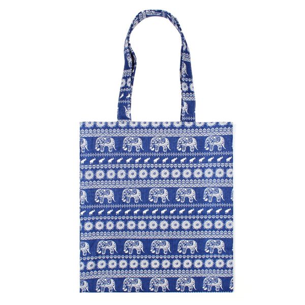 

cotton linen reusable shopping bag women printed tote bag eco grocery daily use handbag foldable shoulder large capacity