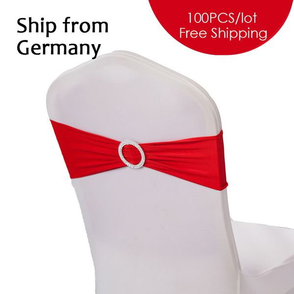 

send from ge 100pc/lot wedding linens spandex chair bow stretch chair band for wedding banquet party event decoration sash