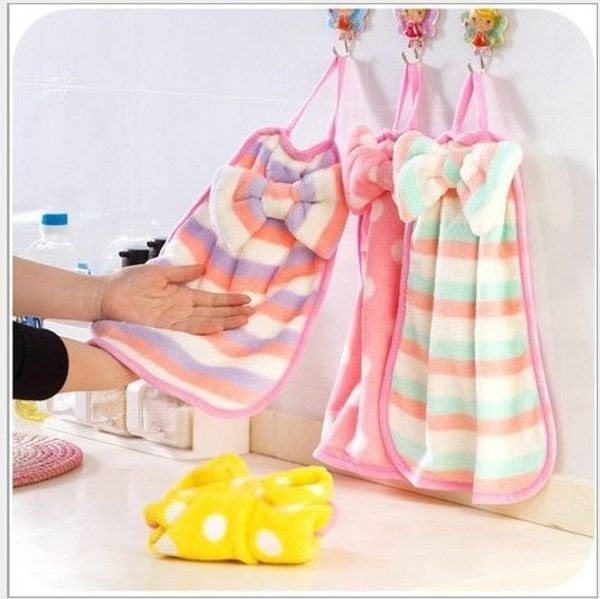 method south velvet polka dot stripes bow hanging hand towel strong water-absorbing not shed kitchen towel cloth, White
method south velvet polka dot stripes bow hanging hand towel strong water-absorbing not shed kitchen towel cloth, White