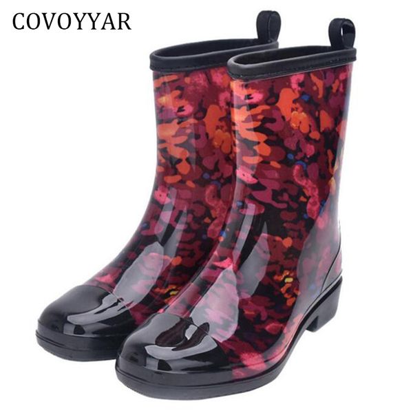 covoyyar rain boots women 2019 mixed colors ladies rubber boots fashion waterproof rainboot non-slip low heel women shoes wbs398, Black 
covoyyar rain boots women 2019 mixed colors ladies rubber boots fashion waterproof rainboot non-slip low heel women shoes wbs398, Black