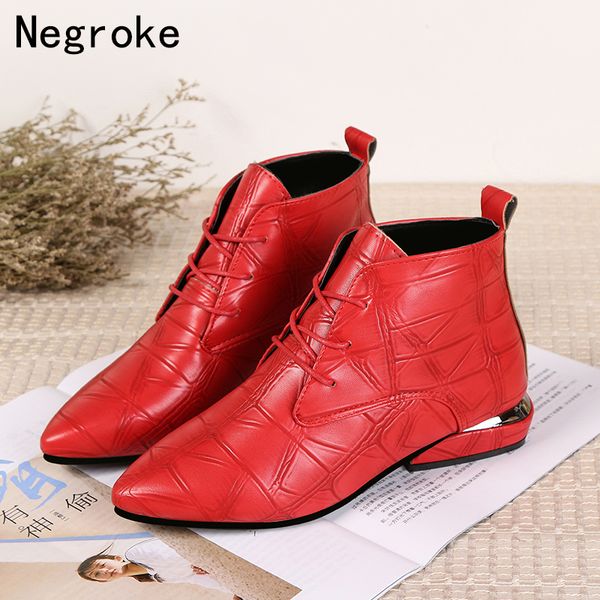 2019 fashion women boots casual leather low high heels spring shoes woman pointed toe rubber ankle boots black red zapatos mujer t200106
2019 fashion women boots casual leather low high heels spring shoes woman pointed toe rubber ankle boots black red zapatos mujer t200106