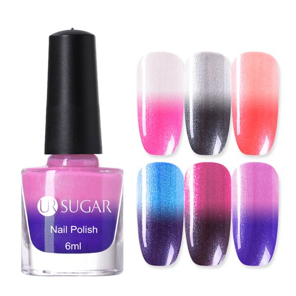 ur sugar thermal nail polish shimmer nail art lacquer temperature color changing varnish for manicure decoration
ur sugar thermal nail polish shimmer nail art lacquer temperature color changing varnish for manicure decoration