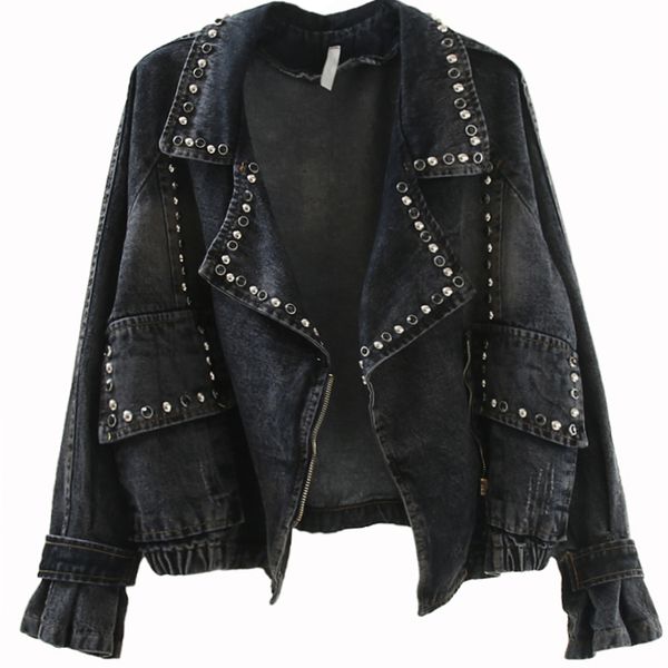 yu kube retro bomber motorcycle denim jackets casual loose beaded female jacket outwear jaqueta jacket feminina, Black;brown
yu kube retro bomber motorcycle denim jackets casual loose beaded female jacket outwear jaqueta jacket feminina, Black;brown