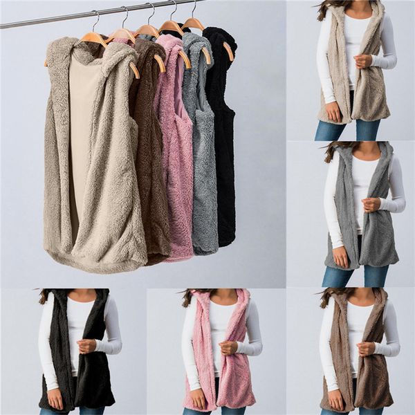 women ladies solid color plus plush sleeveless hooded cardigan thick vest warm 2019 new fashion autumn winter vests ie, Black;white
women ladies solid color plus plush sleeveless hooded cardigan thick vest warm 2019 new fashion autumn winter vests ie, Black;white