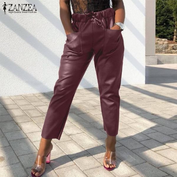 women's pants & capris 2021 spring long turnip pantalon zanzea fashion pu leather women casual solid elastic waist trousers female stre, Black;white
women's pants & capris 2021 spring long turnip pantalon zanzea fashion pu leather women casual solid elastic waist trousers female stre, Black;white