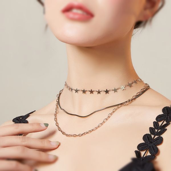 vintage multilayer star chain necklace women gold color rope chain choker necklaces jewelry new fashion jewelry ing, Golden;silver
vintage multilayer star chain necklace women gold color rope chain choker necklaces jewelry new fashion jewelry ing, Golden;silver