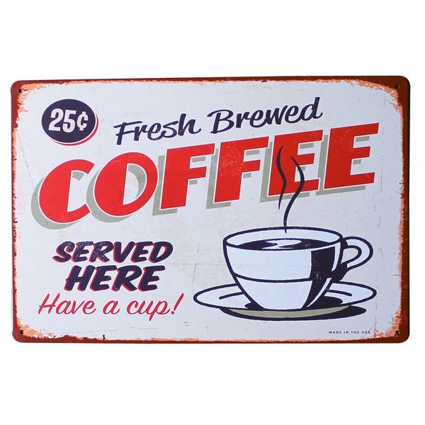 fresh brewed coffee metal tin sign vintage style plaque coffee plate for restaurant decor with art painting lj5-3 20x30cm a1
fresh brewed coffee metal tin sign vintage style plaque coffee plate for restaurant decor with art painting lj5-3 20x30cm a1