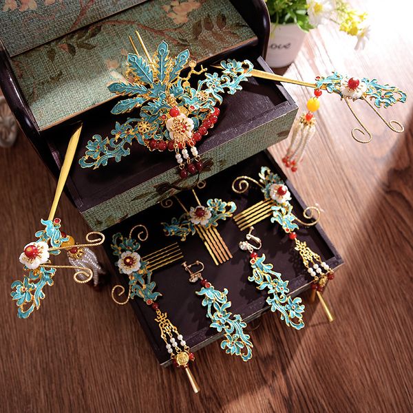 high-end traditional chinese style green bridal head wear retro suit dragon and phoenix crown princess wedding tiara, Golden;white
high-end traditional chinese style green bridal head wear retro suit dragon and phoenix crown princess wedding tiara, Golden;white