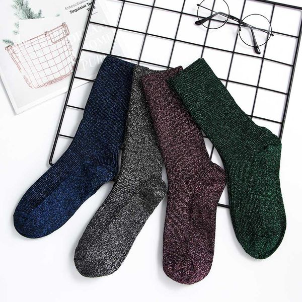1pair winter cotton solid shiny woman simple socks fashion art fold female student thick warm socks shiny metallic line sock, Black;white
1pair winter cotton solid shiny woman simple socks fashion art fold female student thick warm socks shiny metallic line sock, Black;white