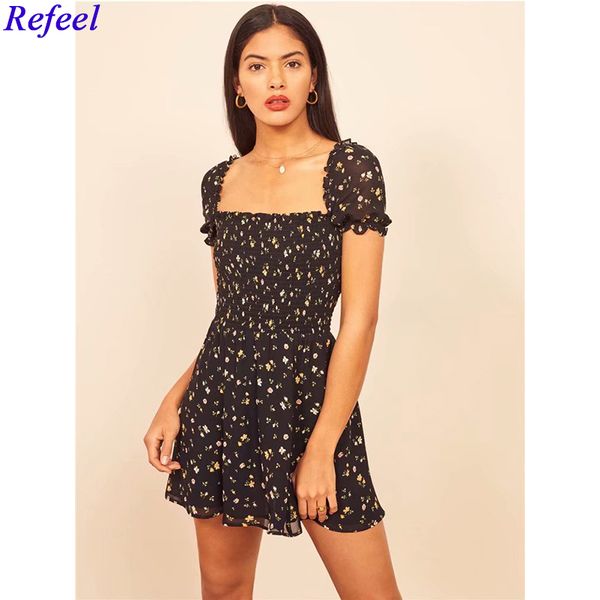 vintage square neck mini dress women short puff sleeve reformation black slim soft elegant holiday print summer dress femme, Black;gray
vintage square neck mini dress women short puff sleeve reformation black slim soft elegant holiday print summer dress femme, Black;gray