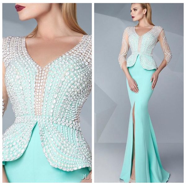 v-neck half sleeves sheer mermaid evening dresses 2019 split formal vestidos de soiree pearls beaded ladies prom party gowns custom, Black;red
v-neck half sleeves sheer mermaid evening dresses 2019 split formal vestidos de soiree pearls beaded ladies prom party gowns custom, Black;red