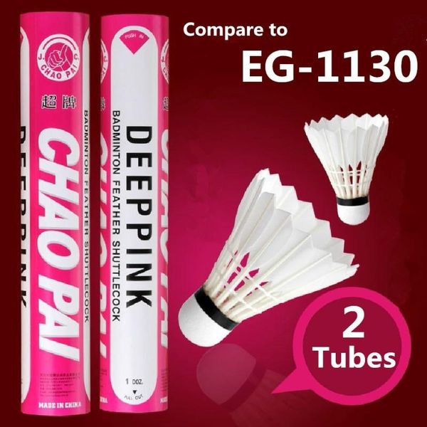 2tubes/lot Compare To Plane Eg-1130 Pink Chaopai Badminton Shuttlecock Feather Tournament Grade Q8001-2spb