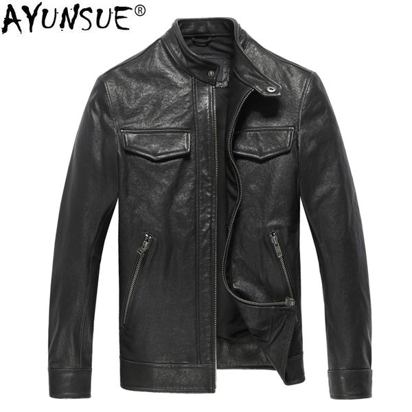 ayunsue men's leather jacket 2020 100% real sheepskin coat genuine leather jacket men vintage biker slim fit 1511 kj4544, Black
ayunsue men's leather jacket 2020 100% real sheepskin coat genuine leather jacket men vintage biker slim fit 1511 kj4544, Black
