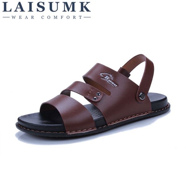 2018 laisumk fashion brand sandals men genuine leather summer shoes beach footwear men's sandals, Black
2018 laisumk fashion brand sandals men genuine leather summer shoes beach footwear men's sandals, Black