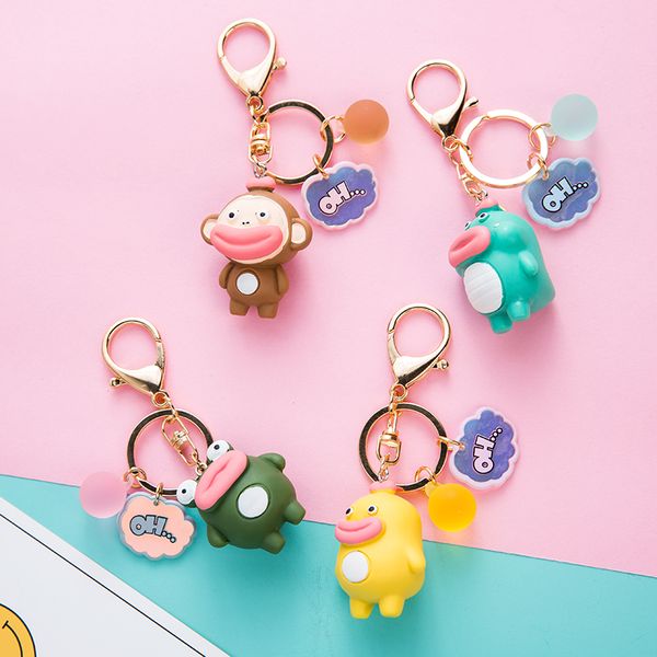 chunou funny big mouth monkey duckling frog dinosaur keychain keyring creative cartoon animal doll bag car key ring accessories, Silver
chunou funny big mouth monkey duckling frog dinosaur keychain keyring creative cartoon animal doll bag car key ring accessories, Silver