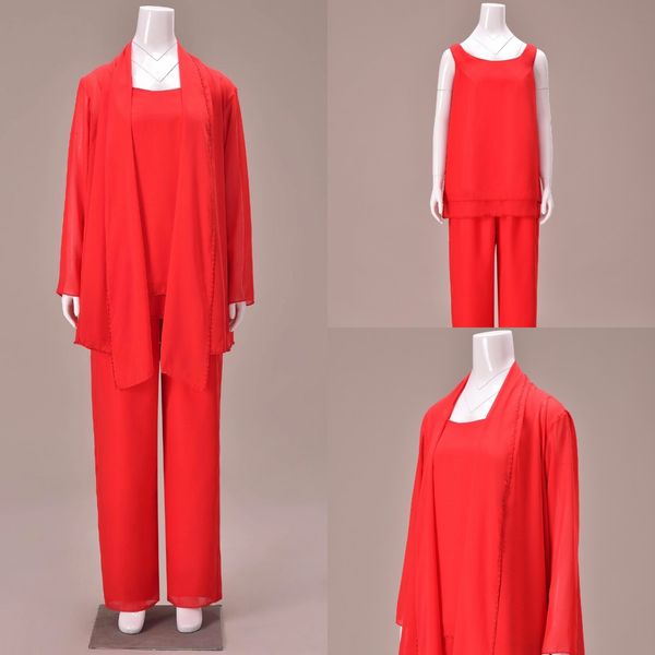 three pieces women jumpsuit mother of the bride dress 2019 coral color long sleeves pantsuit chiffon party dress plus size vestiso de novia, Black;red
three pieces women jumpsuit mother of the bride dress 2019 coral color long sleeves pantsuit chiffon party dress plus size vestiso de novia, Black;red