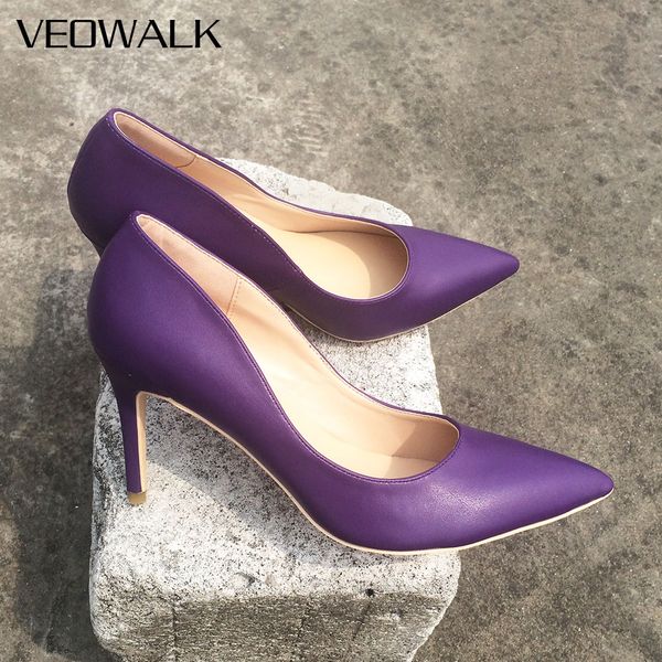 veowalk customized shoes woman high heels pumps slip on purple microfiber basic sandals wedding/party super high shoes, Black
veowalk customized shoes woman high heels pumps slip on purple microfiber basic sandals wedding/party super high shoes, Black